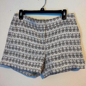 LOFT Shorts White with Bronze and Black Designs Riviera Size 4